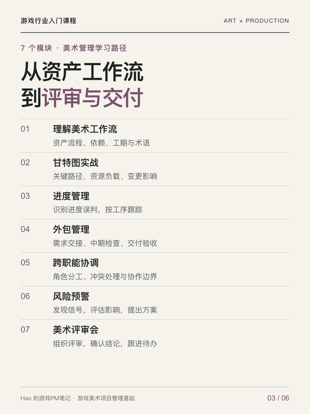 美术项目管理基础课程宣传图 03 · 学习路径